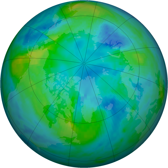 Arctic ozone map for 18 October 1985